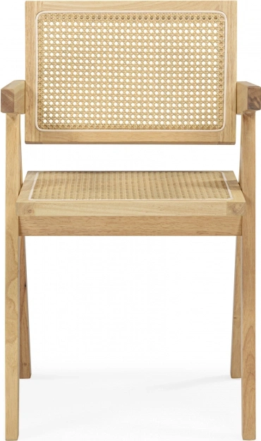 Деревянный стул Rattan, с подлокотниками, дерево / искусственный ротанг