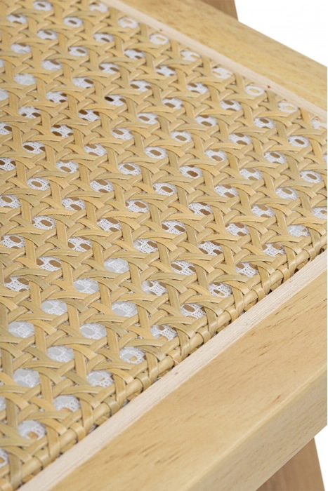 Деревянный стул Rattan, с подлокотниками, дерево / искусственный ротанг