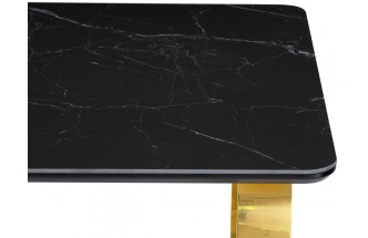 Кухонный стол Селена 4, 140x80x77, керамика, черный мрамор / золото