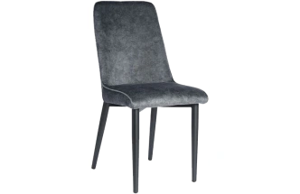Стул Дейзи, мягкий, диджитал графит, велюр, каркас черный