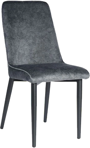 Стул Дейзи, мягкий, диджитал графит, велюр, каркас черный