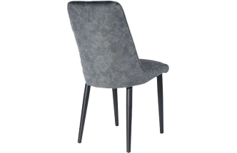 Стул Дейзи, мягкий, диджитал графит, велюр, каркас черный