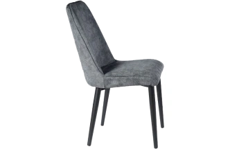 Стул Дейзи, мягкий, диджитал графит, велюр, каркас черный