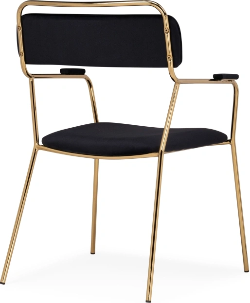 Стул с подлокотниками Aspen, черный / золотой