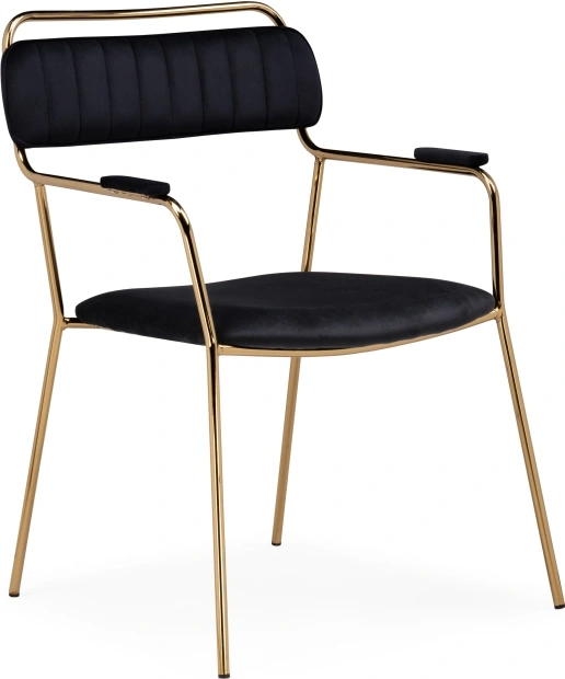 Стул с подлокотниками Aspen, черный / золотой