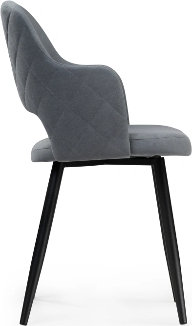Стул Гутрид, на металлокаркасе, ромбы сзади, серый / чёрный