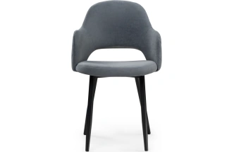 Стул Гутрид, на металлокаркасе, ромбы сзади, серый / чёрный