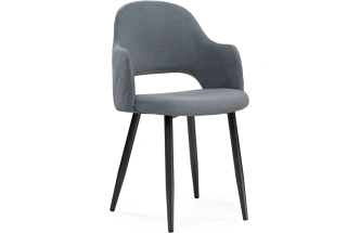 Стул Гутрид, на металлокаркасе, ромбы сзади, серый / чёрный