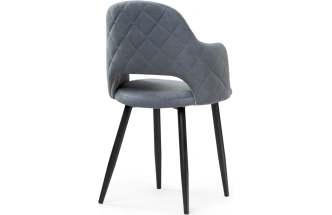 Стул Гутрид, на металлокаркасе, ромбы сзади, серый / чёрный