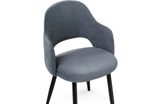 Стул Гутрид, на металлокаркасе, ромбы сзади, серый / чёрный