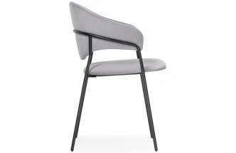 Стул Рансол, мягкий, серый / черный глянец