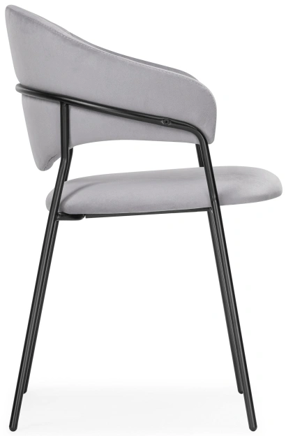 Стул Рансол, мягкий, серый / черный глянец