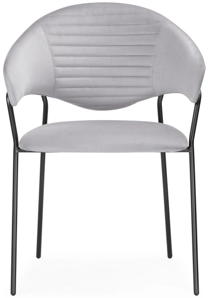 Стул Рансол, мягкий, серый / черный глянец