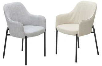 Стул Wilson, мягкий, Daly-02 светло-бежевый, ткань, черный каркас