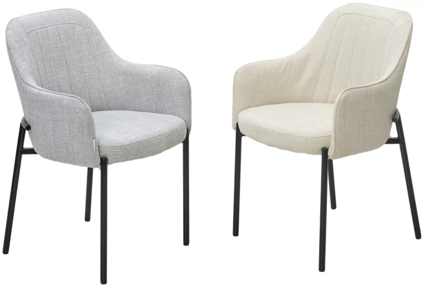 Стул Wilson, мягкий, Daly-02 светло-бежевый, ткань, черный каркас