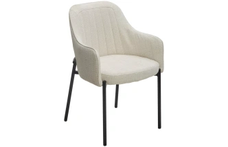 Стул Wilson, мягкий, Daly-02 светло-бежевый, ткань, черный каркас