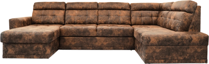 Диван модульный П-образный Мартин, Маборо 08 (рыж), Венге