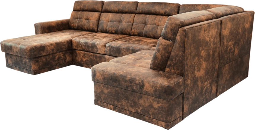 Диван модульный П-образный Мартин, Маборо 08 (рыж), Венге