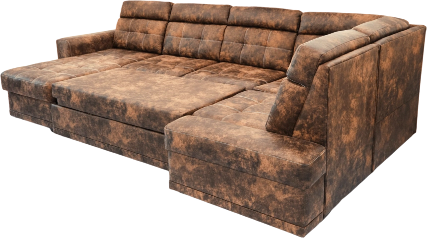 Диван модульный П-образный Мартин, Маборо 08 (рыж), Венге