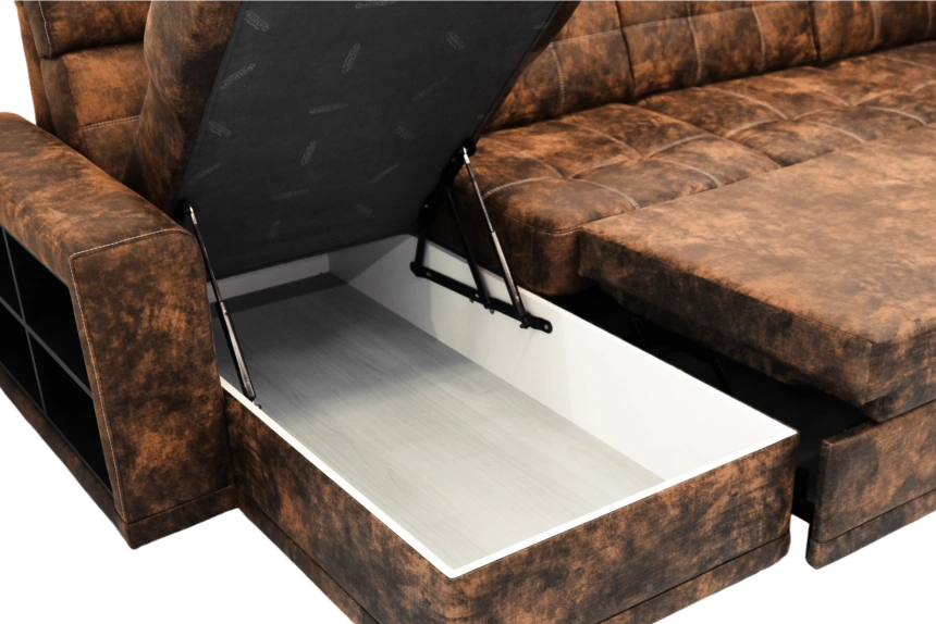 Диван модульный П-образный Мартин, Маборо 08 (рыж), Венге