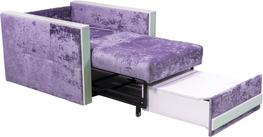 Кресло-кровать Адель 2, Plush purple velvet, Рамух белый 