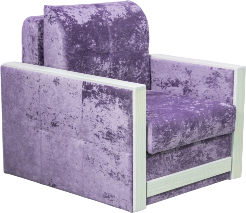 Кресло-кровать Адель 2, Plush purple velvet, Рамух белый 