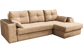 Диван угловой Остин, угол правый, ткань Блисс 05 (песочно-беж), Венге