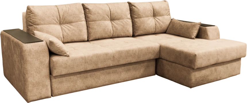 Диван угловой Остин, угол правый, ткань Блисс 05 (песочно-беж), Венге