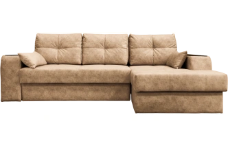 Диван угловой Остин, угол правый, ткань Блисс 05 (песочно-беж), Венге