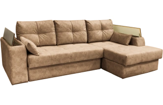 Диван угловой Остин, угол правый, ткань Блисс 05 (песочно-беж), Венге