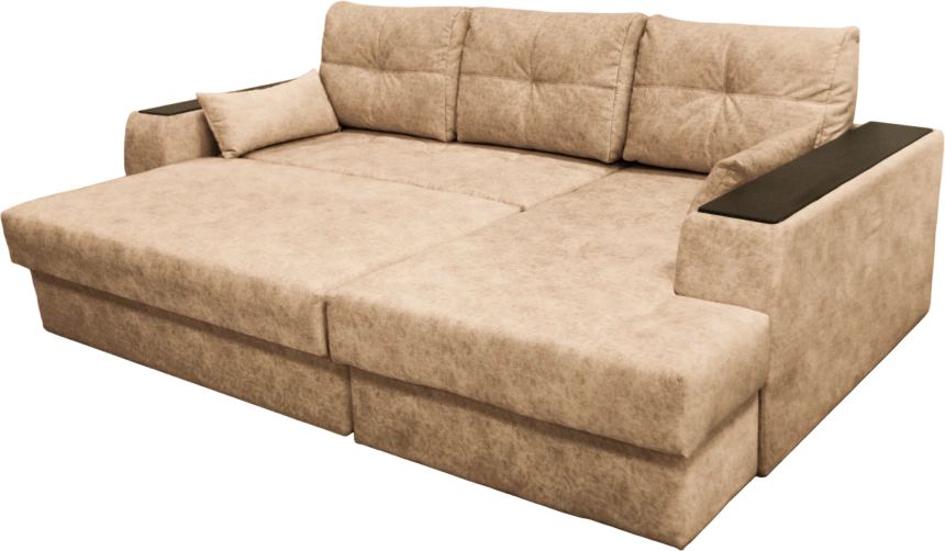 Диван угловой Остин, угол правый, ткань Блисс 05 (песочно-беж), Венге