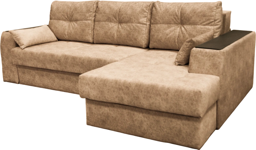 Диван угловой Остин, угол правый, ткань Блисс 05 (песочно-беж), Венге