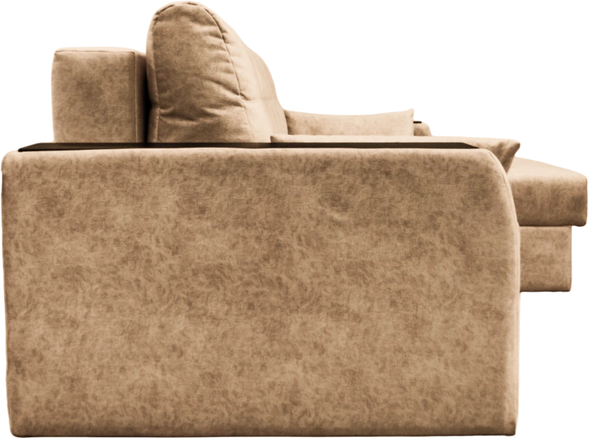 Диван угловой Остин, угол правый, ткань Блисс 05 (песочно-беж), Венге