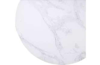 Журнальный столик Френсис, Белый мрамор, стекло, золотой каркас