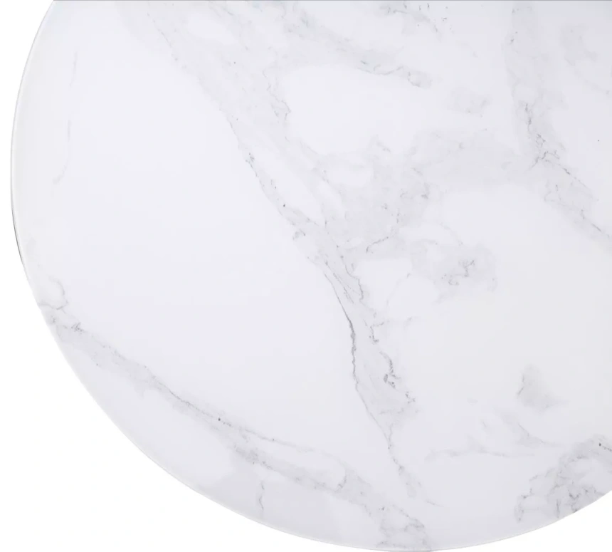 Журнальный столик Френсис, Белый мрамор, стекло, золотой каркас 