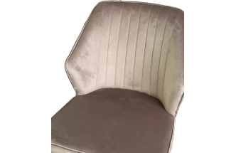 Стул Seattle-V, мягкий, бежевый #5, велюр, белый каркас