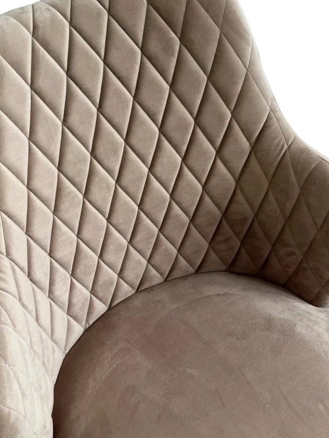 Стул Herman, мягкий, бежевый #5, велюр, белый каркас