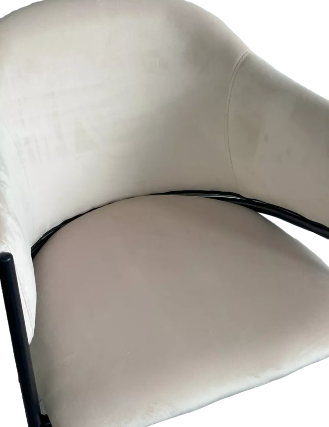 Стул Дилл, мягкий, H-06 бежевый, велюр, черный каркас