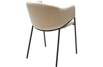 Стул Дилл, мягкий, H-06 бежевый, велюр, черный каркас 