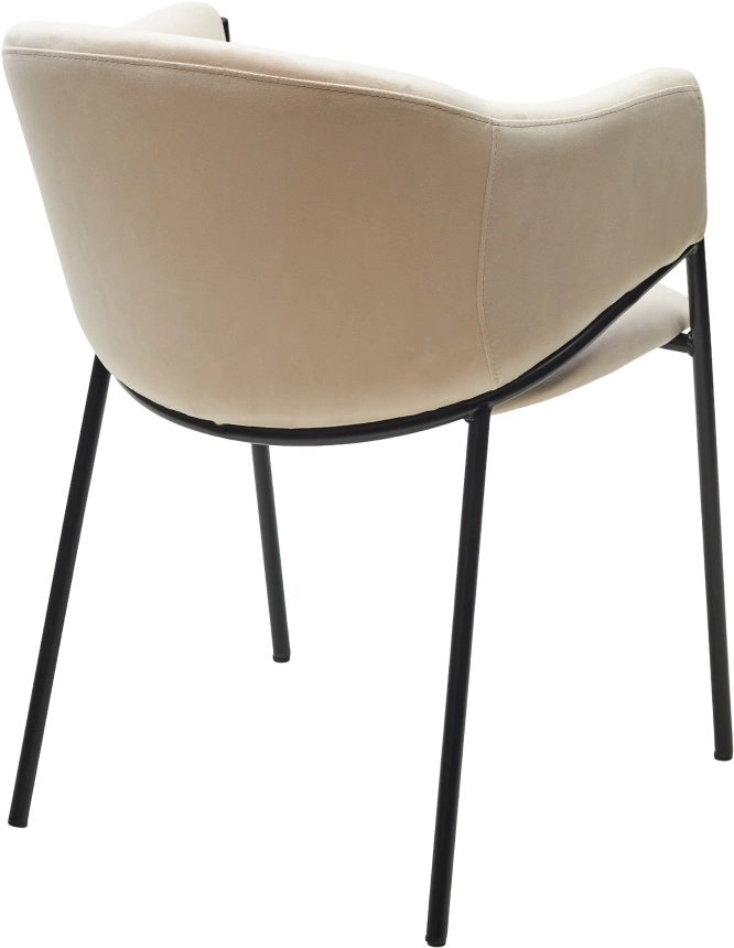 Стул Дилл, мягкий, H-06 бежевый, велюр, черный каркас