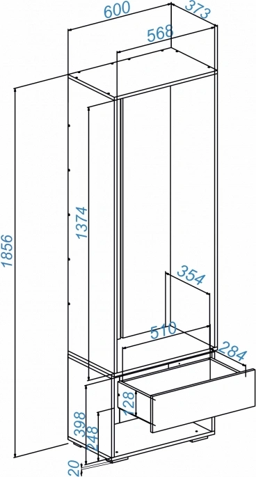 Модульная прихожая Роут, комплектация 7, белый / графит