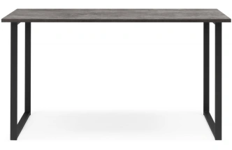 Деревянный стол Лиман, 117 х 77, бетон светлый / черный матовый
