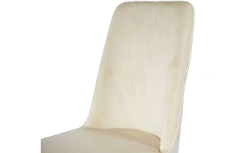 Стул Дейзи, мягкий, монолит бежевый, велюр, каркас белый