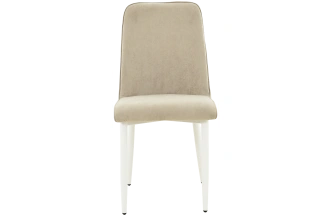 Стул Дейзи, мягкий, монолит бежевый, велюр, каркас белый