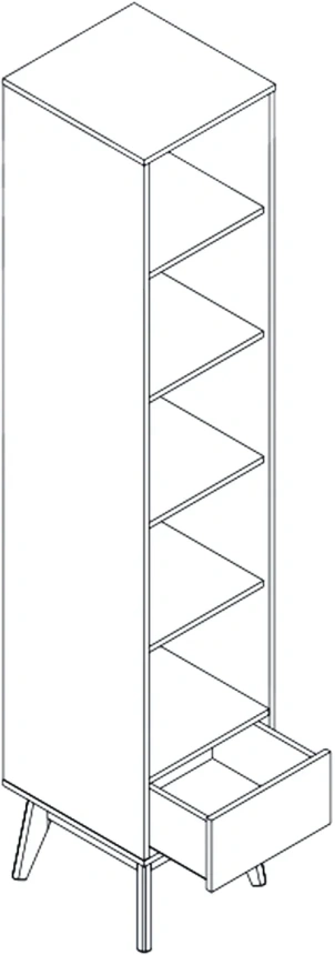 Шкаф однодверный Калгари, распашной, дуб светлый / белый матовый