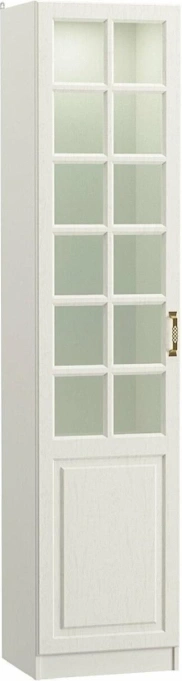 Витрина со стеклом Ливерпуль, белый / ясень ваниль