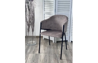 Стул Дилл, мягкий, Lana 30 коричневый, ткань, черный каркас 