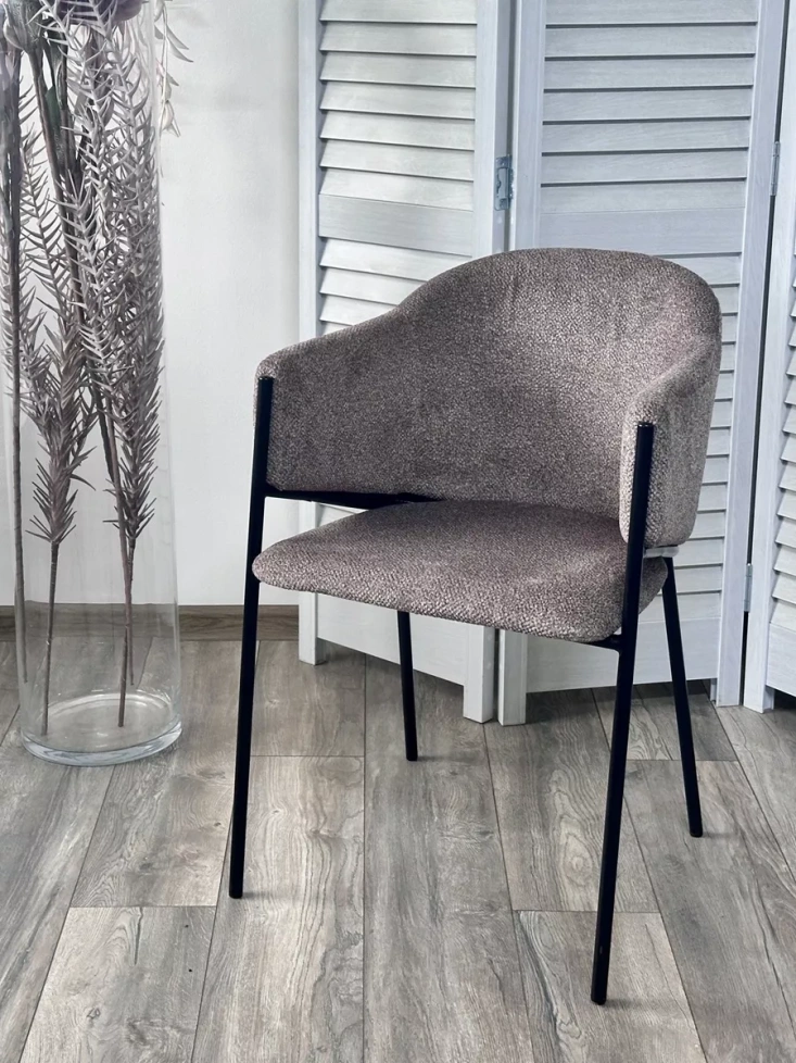 Стул Дилл, мягкий, Lana 30 коричневый, ткань, черный каркас 