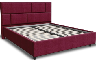 Кровать Невада 4, мягкая, полутораспальная, 140x200, Selfie merlot
