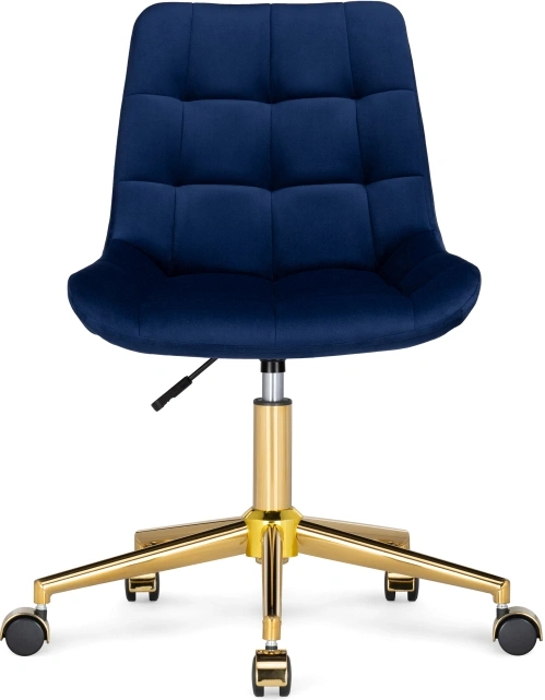 Офисный стул Честер, на колесиках, синий / золото